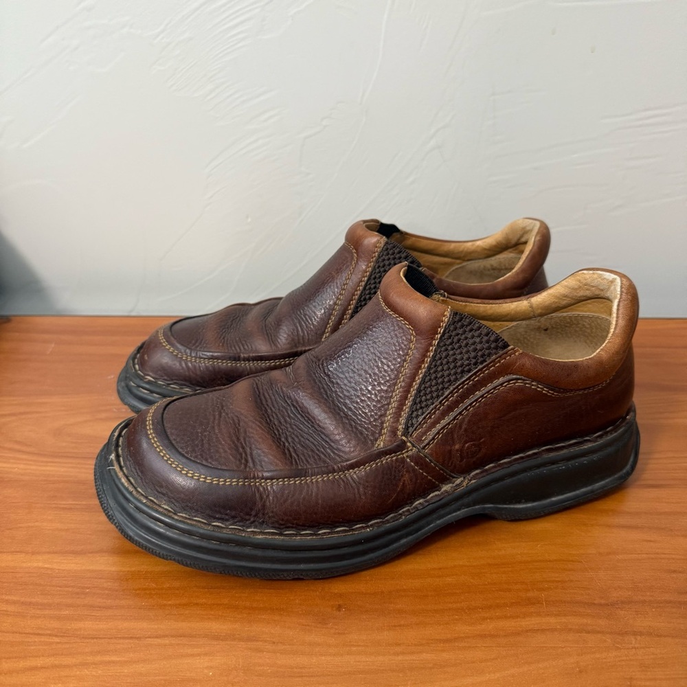Born Men's Brown Leather Loafer Slip On‎ Casual Casual Versatile Comfort M9